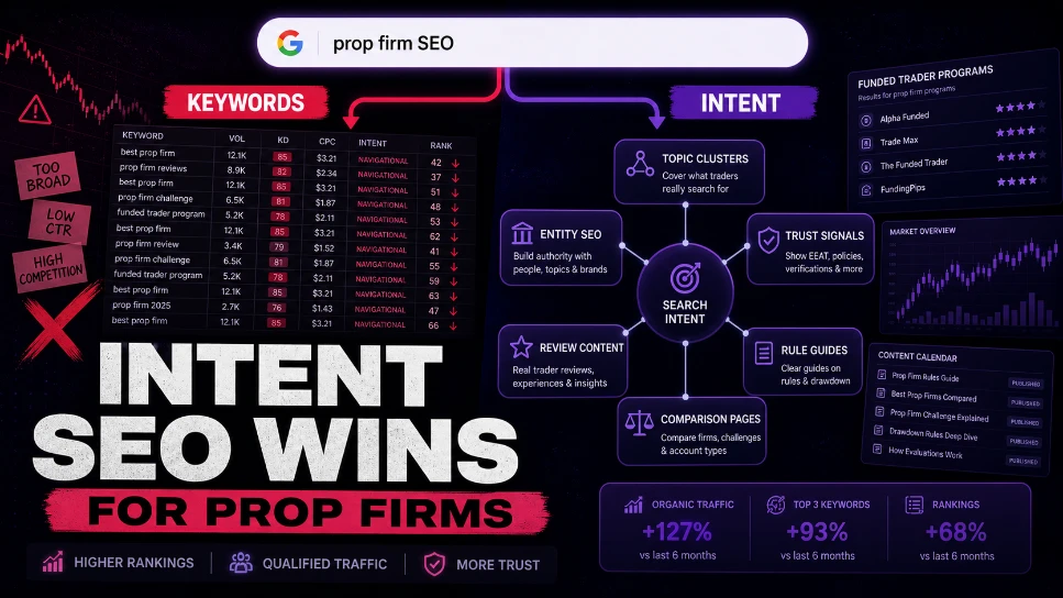 intent driven seo for prop firms