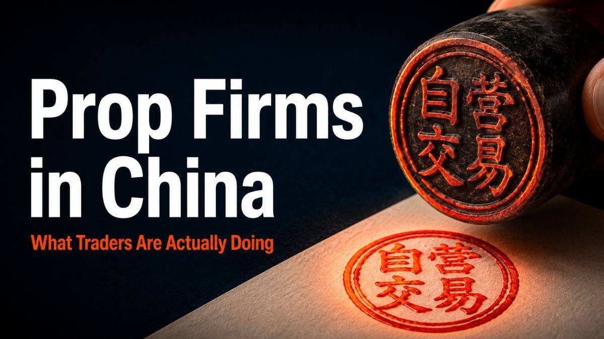 Prop firms in China article featured image showing a red Chinese seal stamp engraved with the term for prop firm.