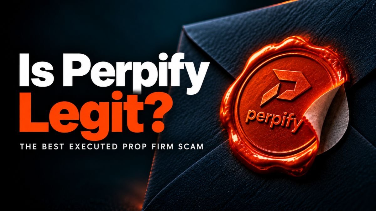 Is Perpify legit, or are they the best prop firm scam ever? shown as an official partner wax seal peeling off an envelope like a sticker.