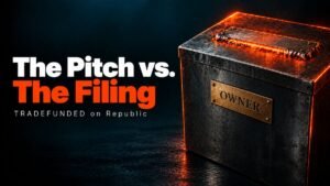 TRADEFUNDED Republic SEC filing breakdown shown as an OWNER ballot box with its voting slot welded shut
